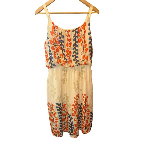Jonathan Martin Orange and Blue Floral Midi Dress - Picture 6 of 8